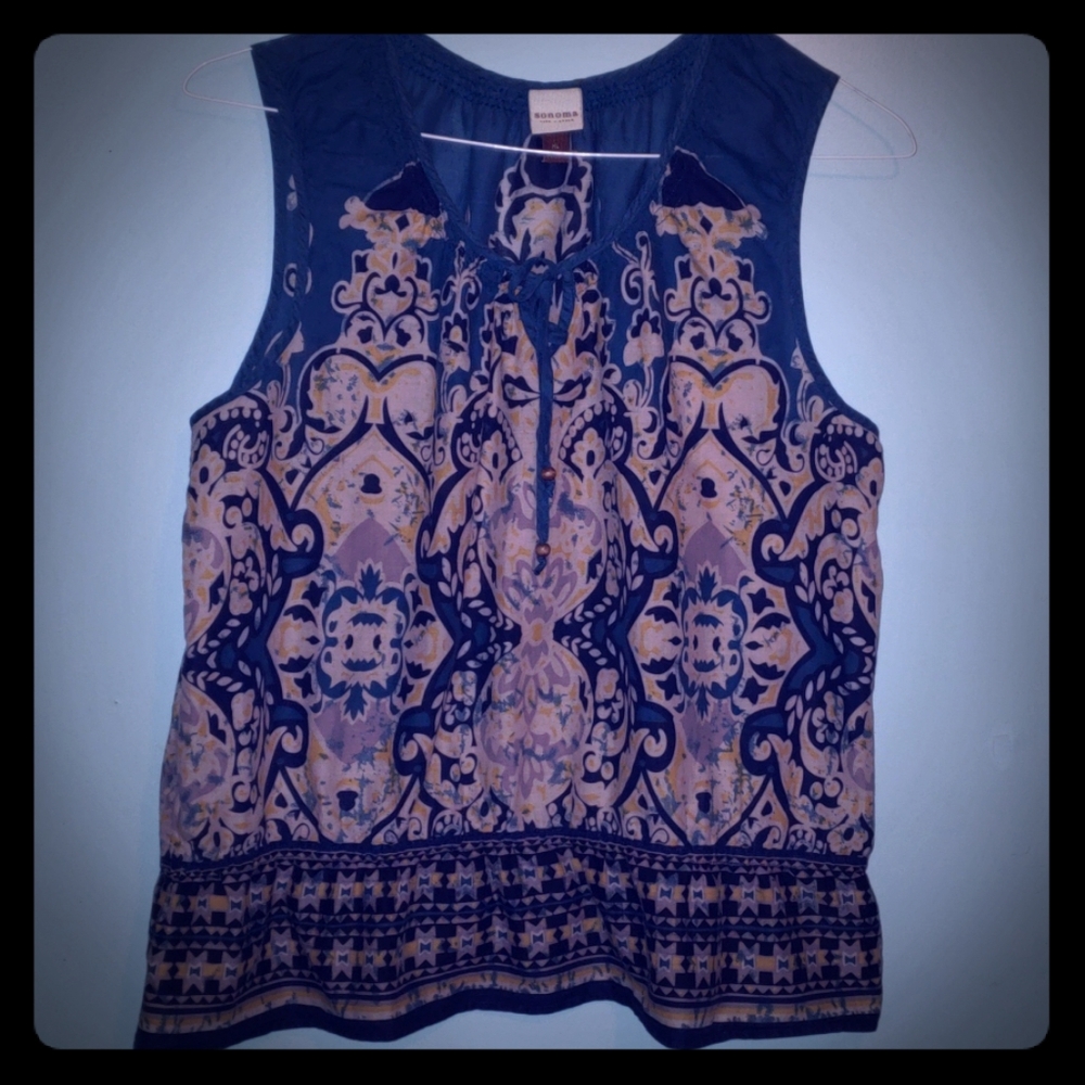 Sleeveless Smock Tank Top